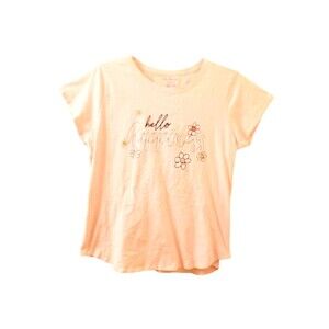 VERA BRADLEY Sleep Shirt Short Sleeve Plus Sz 2XL Peach Hello Happiness Night